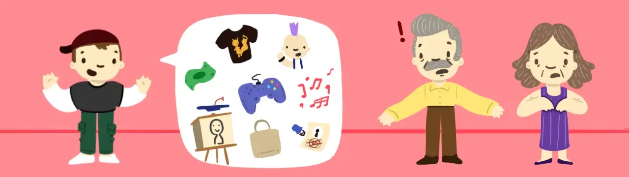 ergenlik dönemi istekleri ve aile içi tartışmaları betimleyen görsel