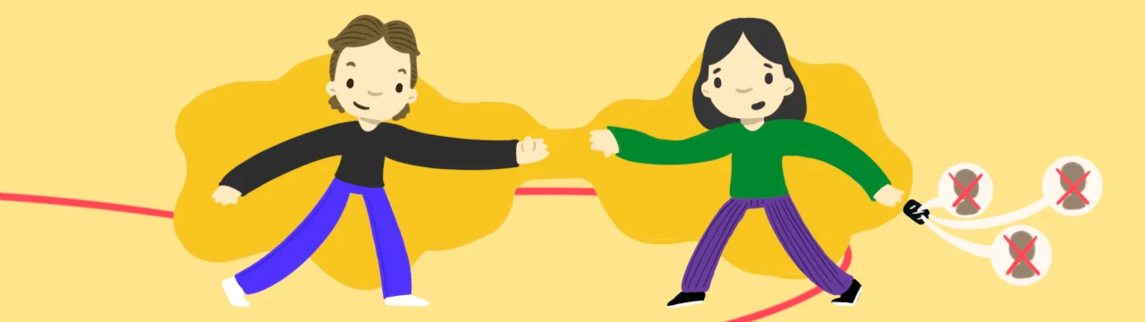 flört ederken alternatif partnerlerle iletişimde kalmayı ve yedek plan tutmayı temsil eden görsel