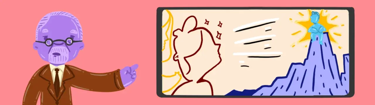 Freud ve oedipus kompleksi kız çocuk ve baba figürünü betimleyen görsel