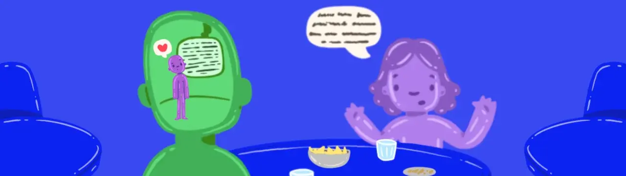 An image representing two people, one introverted and one extroverted