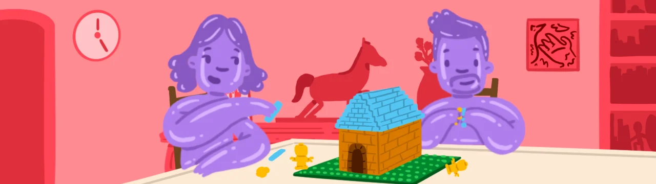 romantik ilişkide partnerler puzzle görseli