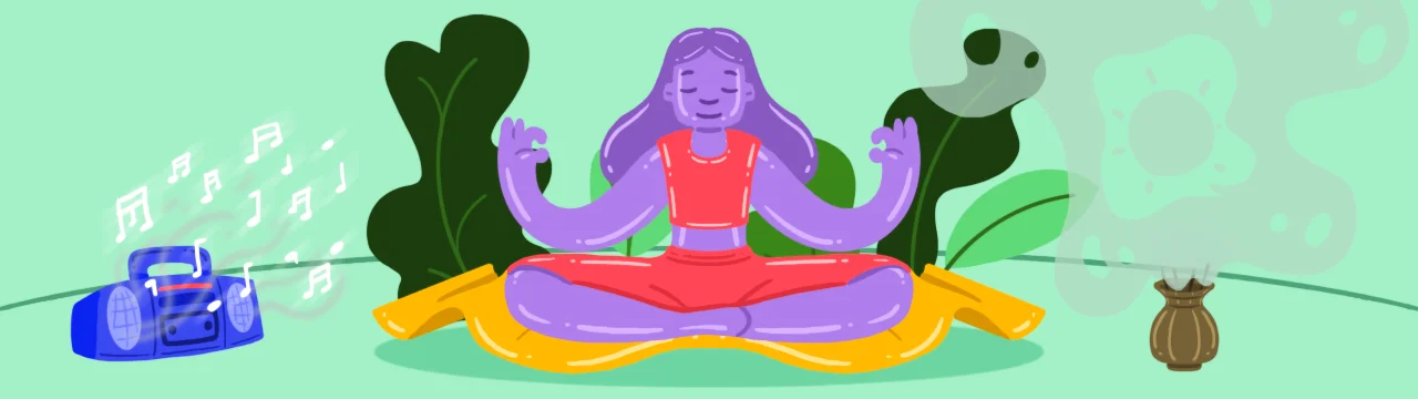 meditasyon yapan bir kadın görseli