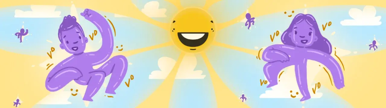 güneş ışığı ile D vitamini alan iki kişi görseli