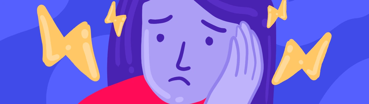 An illustration of a functional woman with high anxiety