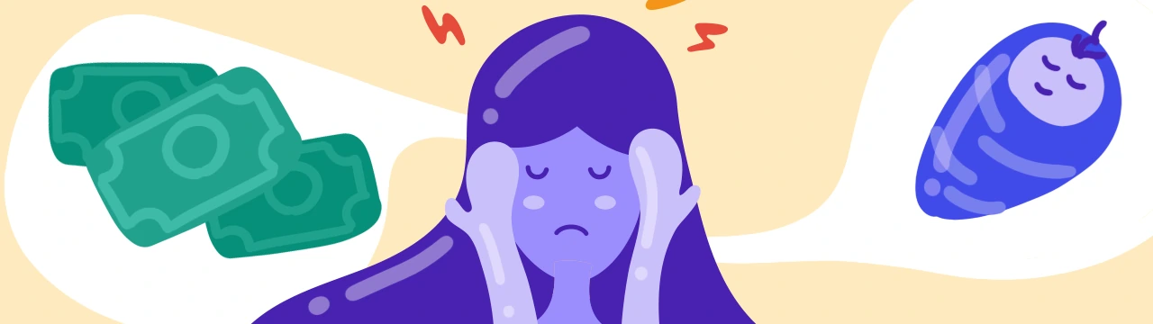 drawing of a young woman worried about the future