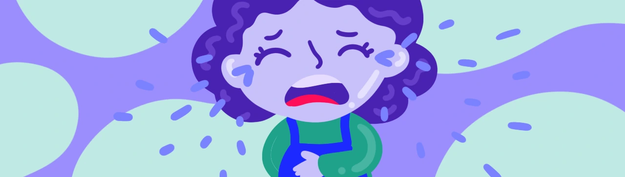 ilustração de uma menina a chorar devido a uma depressão infantil