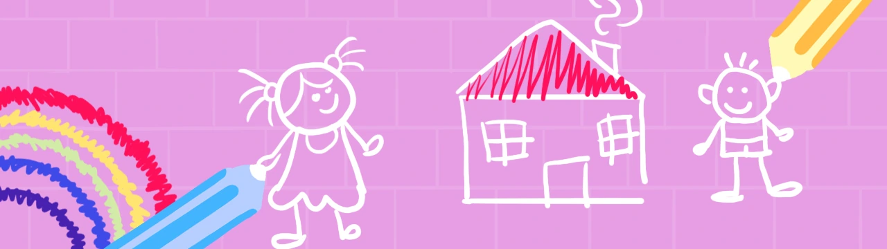 an illustration of two children playing with building blocks