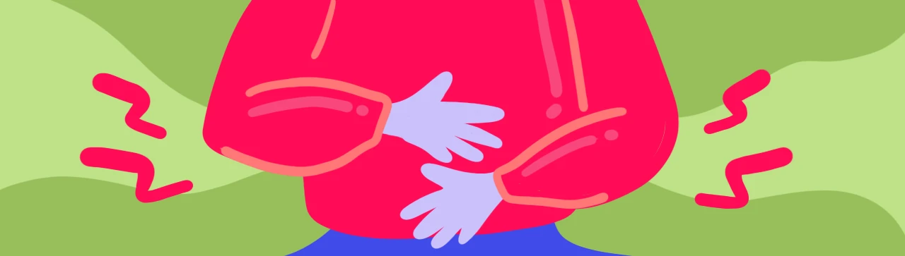 Ilustración de una mujer con náuseas por motivos psicológicos