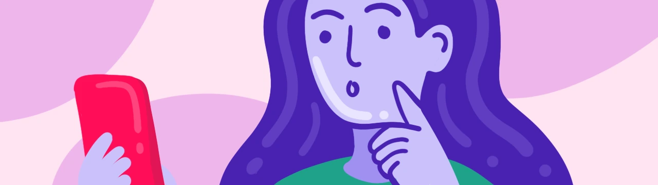 ilustración de una madre usando su teléfono móvil