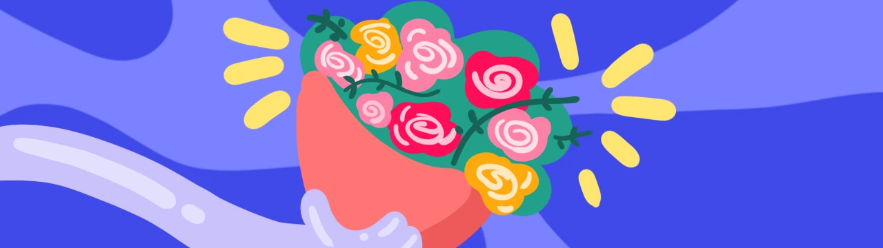 a drawing of a flower bought with a feeling of gratitude