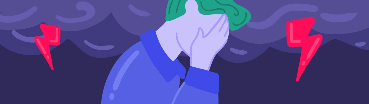 desenho de um homem em estado depressivo devido ao medo de um terramoto
