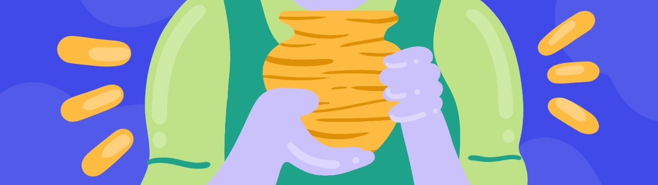 drawing of a person undergoing art therapy with pottery